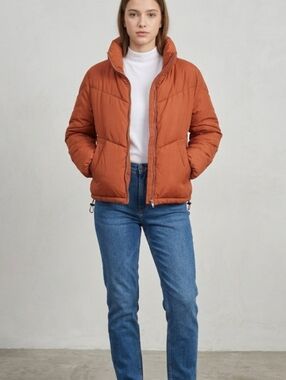 H&M Divided Brown Puffer Jacket, Size XS, Short, Pockets, Very Good Condition